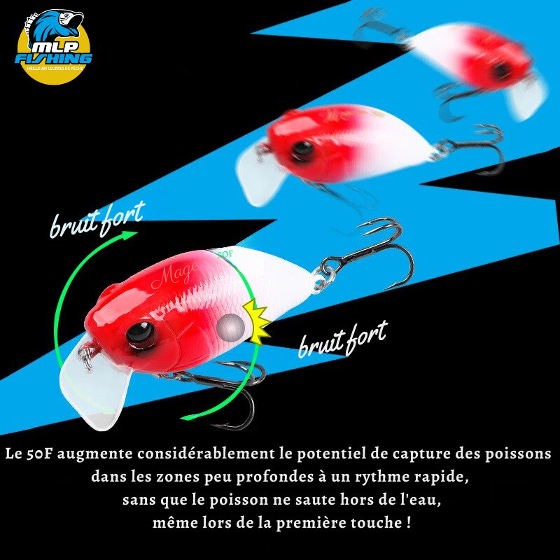 Leurre de Pêche Crankbait à Bavette Carré