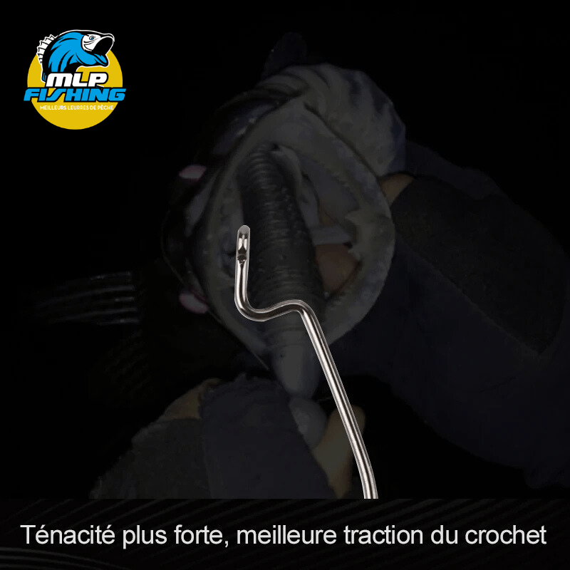 lot de 50pcs d'Hameçons Texans pour la Pêche aux Leurres Souples