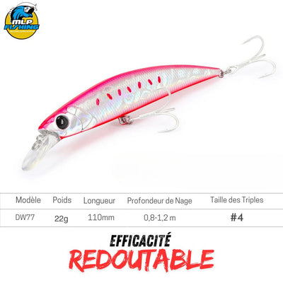 Leurre de pêche Coulant (Sinking) 110mm 22g Minnow